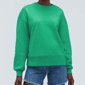 Everlane The Track Oversized Crew Sweatshirt in Bright Jade - Size M. NWOT